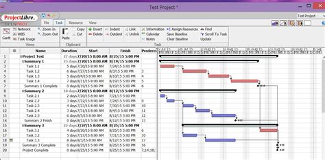 Gantt Chart Sample Project