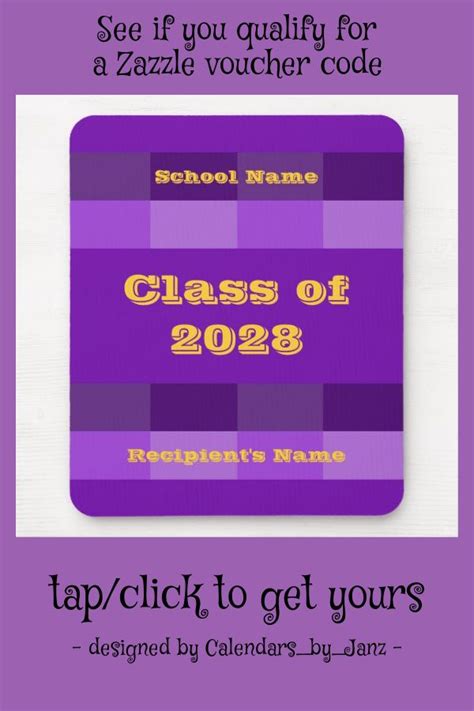 Class Of 2028 Purple And Gold Mousepad By Janz Zazzle