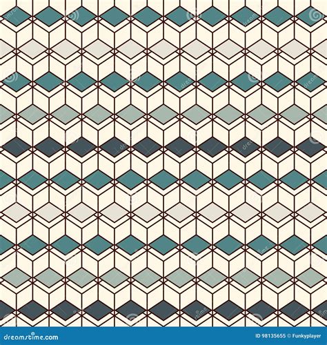 Repeated Diamonds Background Geometric Seamless Pattern With Polygons