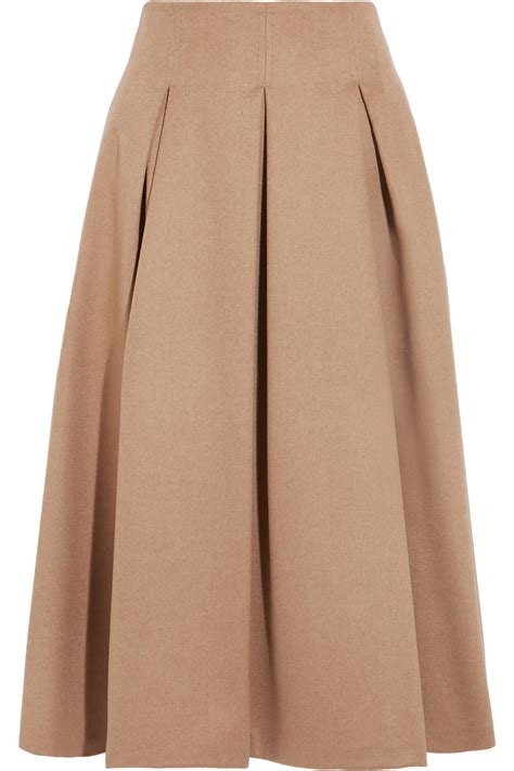 Max mara manuela belted camel wool trench coat. Max Mara Pleated Camel Hair Midi Skirt in Natural - Lyst