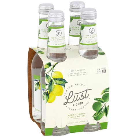 Lust Liquor Vodka Lemon Lime And Bitters Bottles 275ml X24 Case