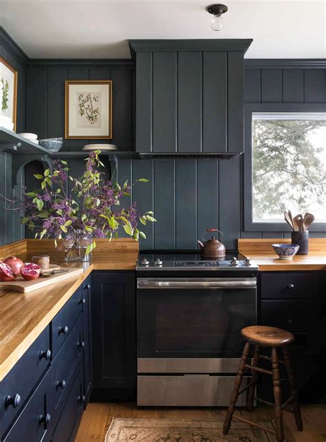 The Best Small Kitchen With Dark Blue Cabinets References Decor