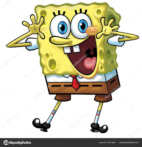 Spongebob Squarepants Cartoon Happy Face Open Mouth Illustration Adventure Stock Editorial