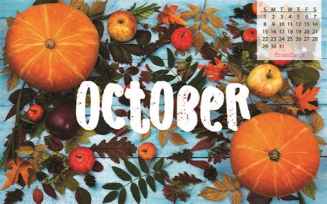 October 2017 Fall Foliage Desktop Calendar Free October Wallpaper