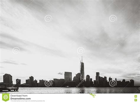 Black And White Of Nyc Skyline Stock Image Image Of City