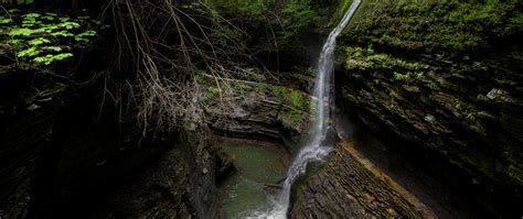 Download Wallpaper 2560x1080 Stream Waterfall Rocks