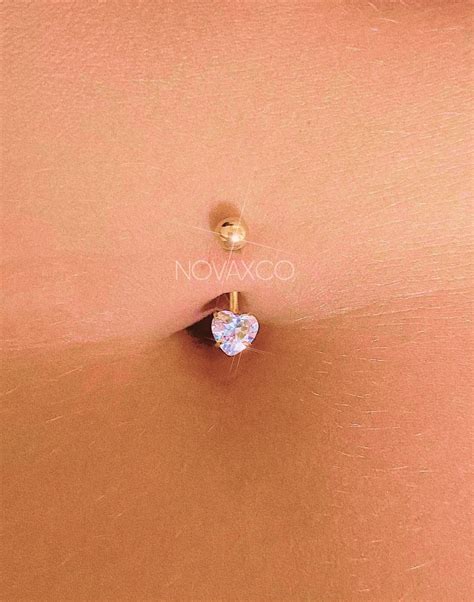 Cool White Devil Heart Navel Piercing Ombligo Navel Ring Pink Zircon Belly Piercing Nombril