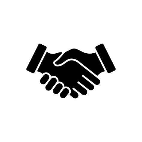 Handshake Partnership Professional Silhouette Icon Hand Shake Business Deal Black Pictogram