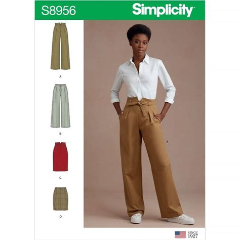 simplicity pattern s8956 misses pants and skirts 4 12