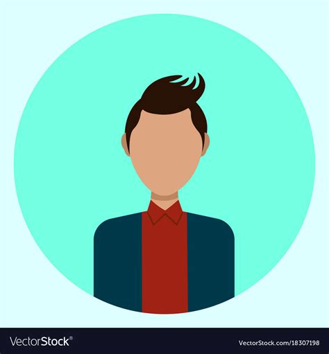 Male Avatar Profile Icon Round Man Face Royalty Free Vector