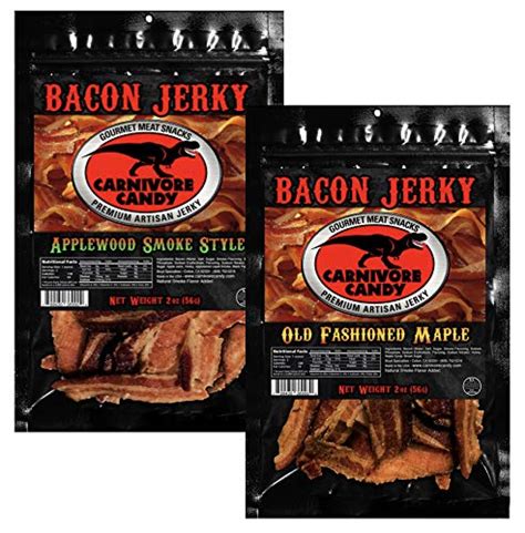 Jurassic Jerkys Carnivore Candy 2 Pk Bacon Jerky “sweet” Sampler Old Fashioned Maple