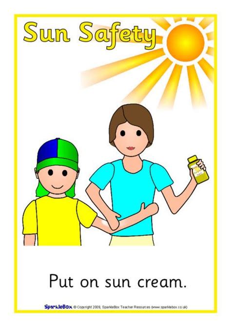 Keeping Children Sun Safe Safety Posters Children Kids Safe