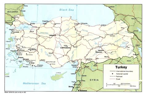 Harta turistica si rutiera din rusia. Harta detaliata Turcia.Arata principalele orase, drumuri si ape - Portal Turism