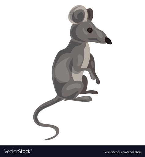 Grey Mouse Icon Cartoon Style Royalty Free Vector Image
