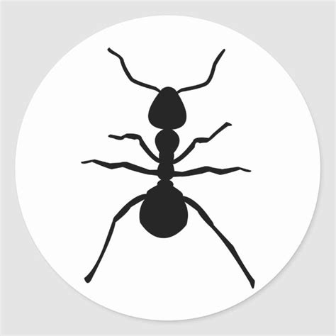 Big Black Ant Icon Classic Round Sticker Big Black Ants