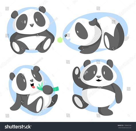 Cute Young Baby Panda Bear Seated Stock Vector Royalty Free 178060160