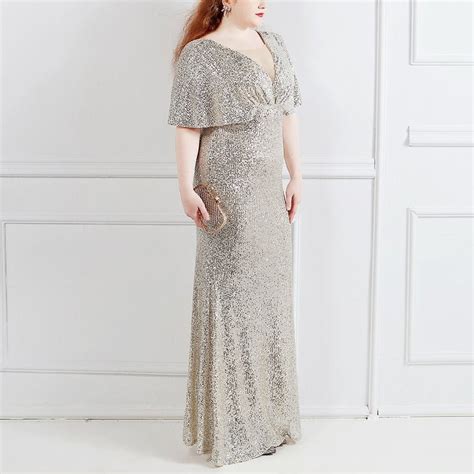 Skylar Plus Size Silver Formal Dress Hello Curve