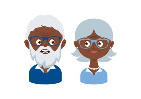 Happy Elderly Black Couple Clip Art Illustrations Royalty Free Vector