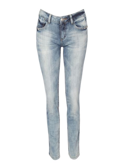 Jane Norman Skinny Diamante Jeans In Blue Lyst