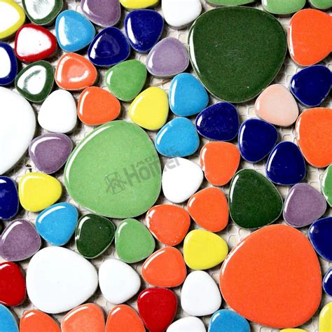 Shipping Free 12x12 Rainbow Colorful Pebble Ceramic Mosaic Tiles