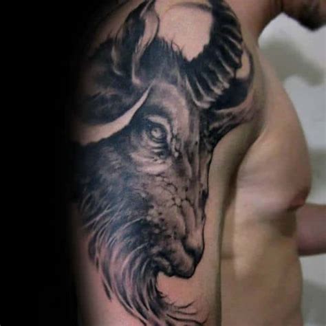 100 Goat Tattoo Designs For Men Ink Ideas With Horns Skull Tattoos