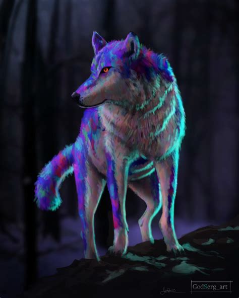 Artstation Rainbow Wolf