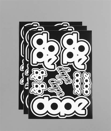 Dope Patch X 3 Stickers Blackwhite