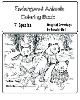 Endangered Animals Coloring Book - 6 Different Species, Art Science