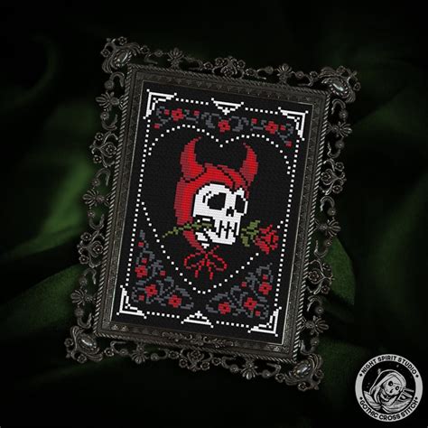 Unholy Admirer Gothic Cross Stitch Pattern Devil Cross Etsy Canada