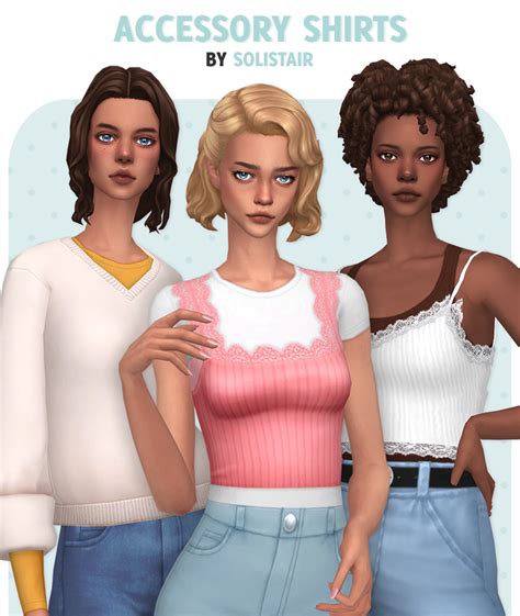 Accessory Shirts Solistair On Patreon Sims 4 Dresses Sims 4 Sims