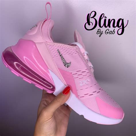 Womens Pink Nike Air Max 270 With Swarovski Crystals Etsy