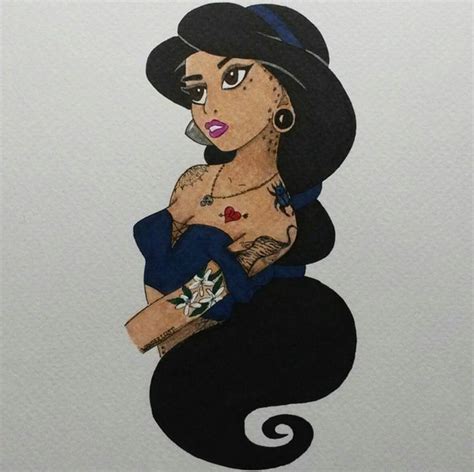 Disney Punk Jasmine Goth Disney Princesses Disney Princess Tattoo Punk Disney Characters