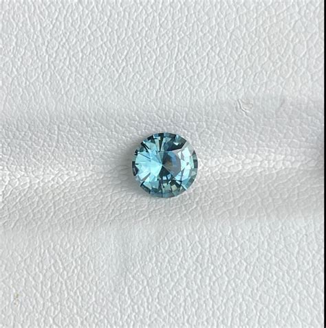 Natural Teal Sapphire 067 Ct Parti Sapphire Round Cut Green Etsy