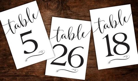 Instant Download Printable Table Numbers 1 30 Script Etsy Printable
