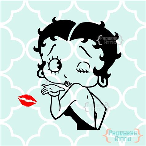 Betty Boop Blowing Kiss Vinyl Sticker Car Decal By Proverbsattic