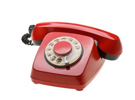 Vintage Red Phone Isolated On A White Background Stock Photo Image Of