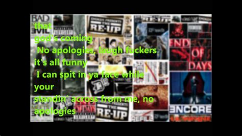 Eminem No Apologies With Lyrics Youtube