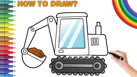 How To Draw Excavator Step By Step Drawing And Coloring Of An