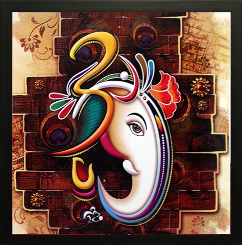 Saf Ganesh Ji Canvas Painting Price In India Buy Saf Ganesh Ji Canvas