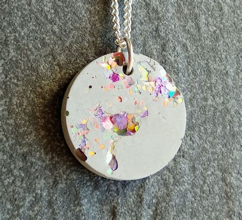 Concrete Jewellery Concrete Necklace Decorated With Pastel Etsy Uk