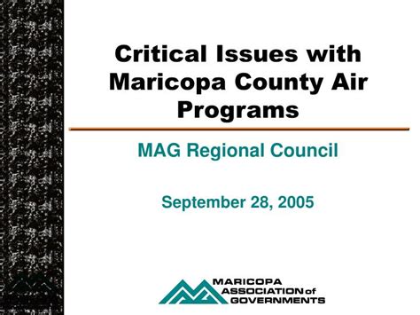 Ppt Critical Issues With Maricopa County Air Programs Powerpoint