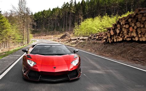 Red Cars Roads Lamborghini Aventador Mansory Wallpapers Hd