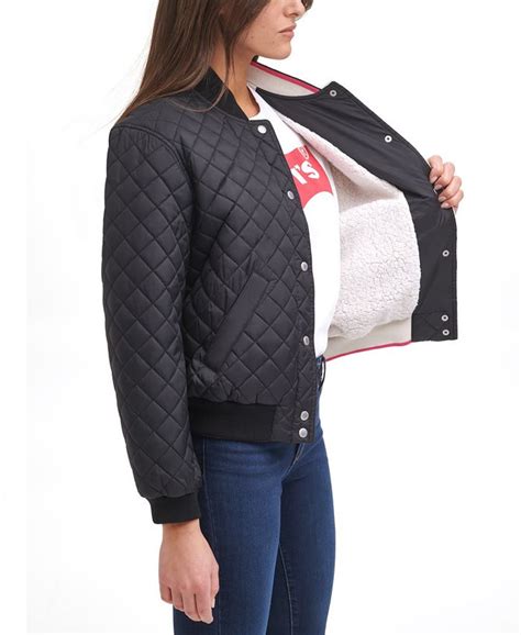 Levis Diamond Quilted Bomber Jacket Macys