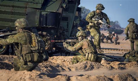 Australian Soldiers Provide Security For An Amphibious Assault During