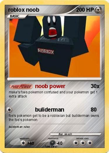 Pokémon Roblox Noob 10 10 Noob Power My Pokemon Card