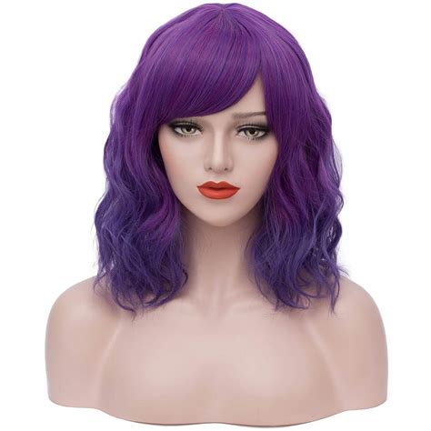 Mildiso Short Purple Wig For Women With Side Bangs Girls Pastel Cosplay Daily Party