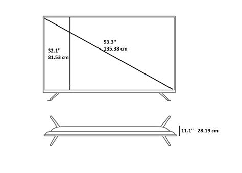 60 Inch Tv Height And Width Tv Specs
