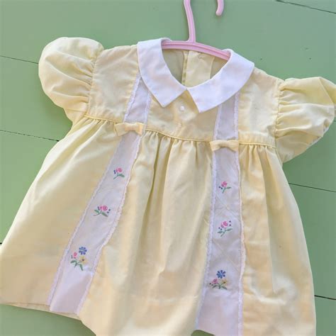 Vintage Baby Girl Dress Size 12 To 18 Months Vintage Yellow Baby