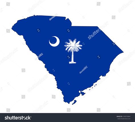 South Carolina Vector Map Flag Isolated Stock Vector Royalty Free