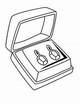 Coloring Jewelry Diamond Earrings Pair Ring Getdrawings sketch template